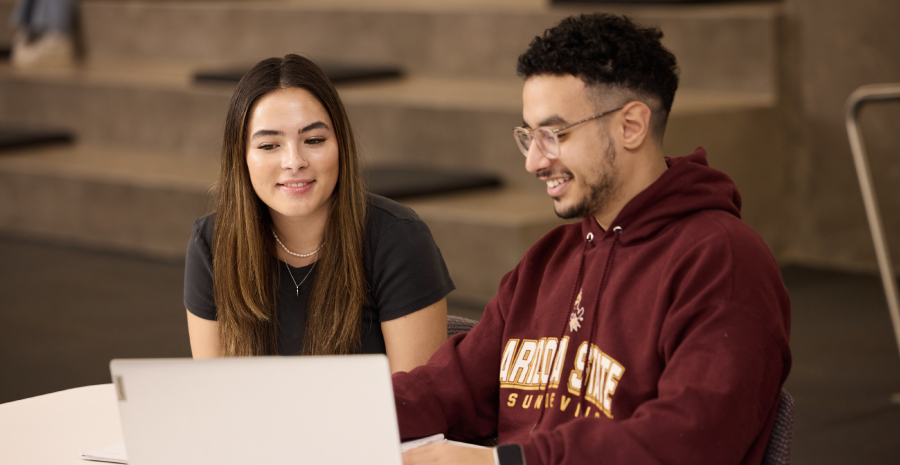 Students having a conversation