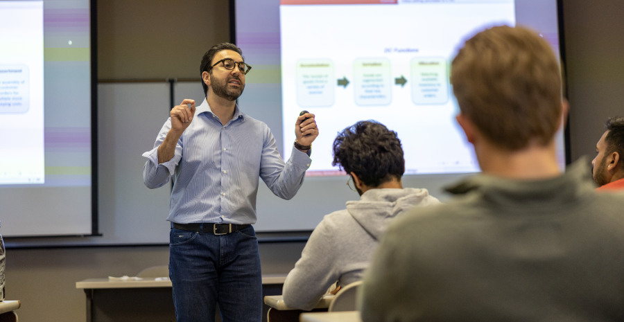 Professor in front of class